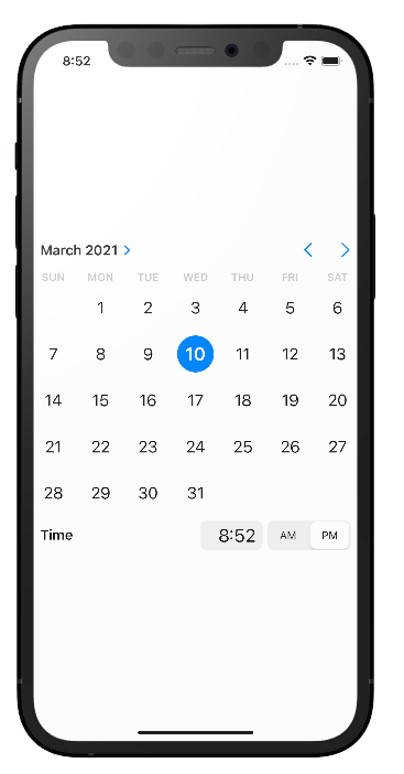 Estilo GraphicalDatePickerStyle de un DatePicker en SwiftUI