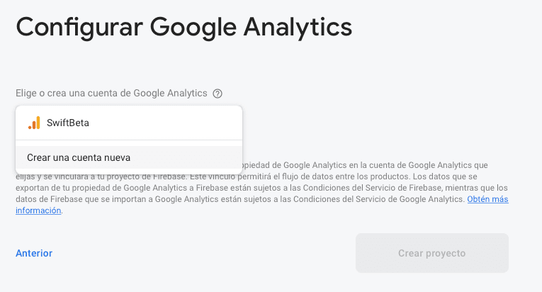 Creamos una cuenta nueva de Google Analytics