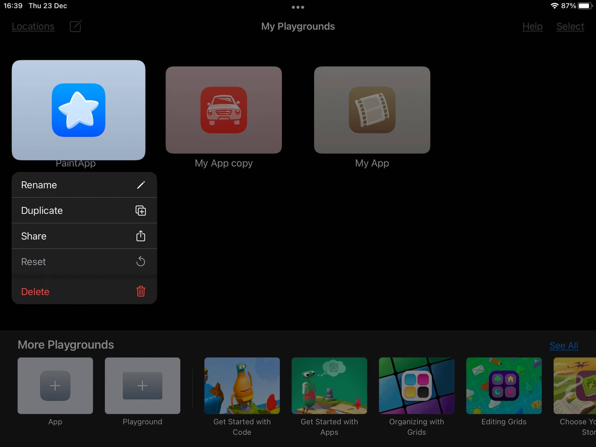 Creamos nueva app en Swift Playgrounds 4 en iPad
