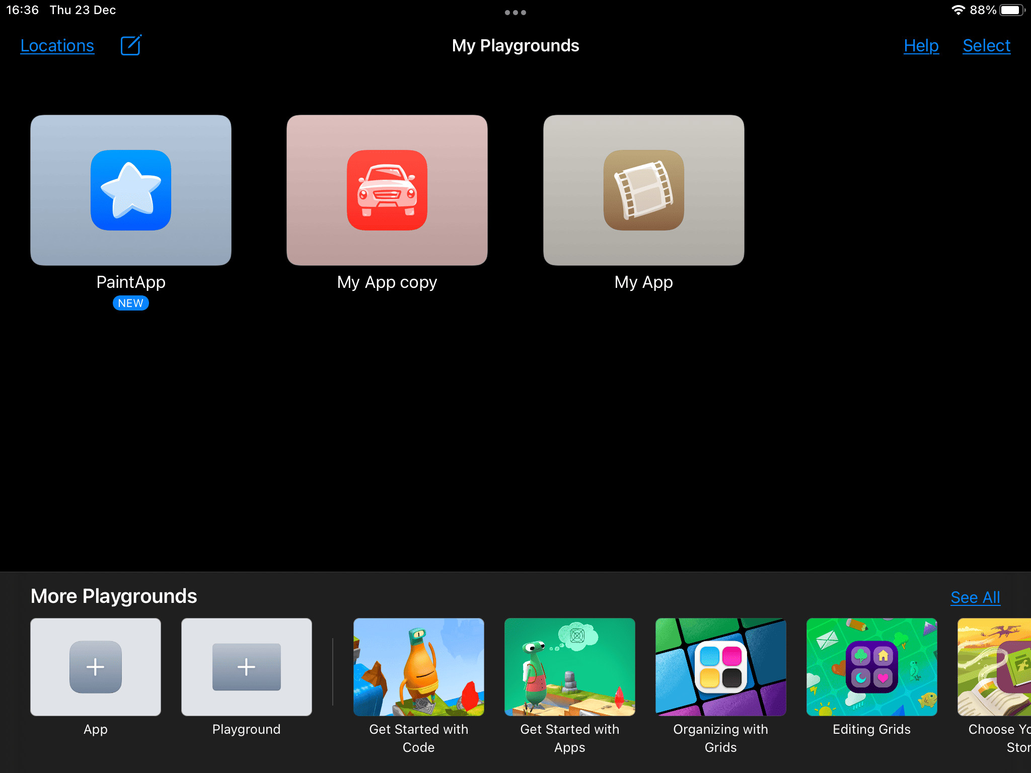 App renombrada en Swift Playgrounds 4 en iPad