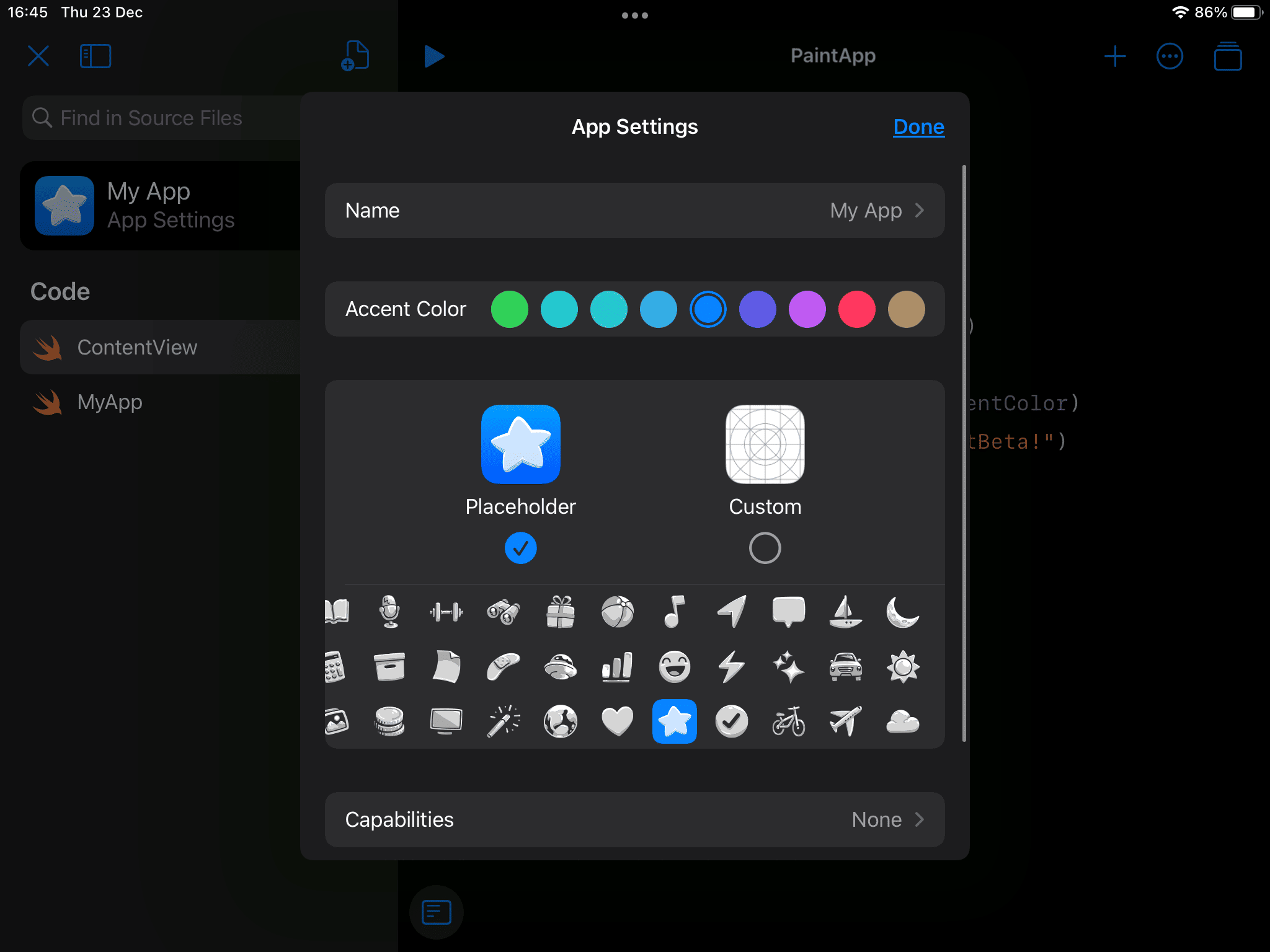 Cambiar settings de nuestra App en Swift Playgrounds 4 en iPad