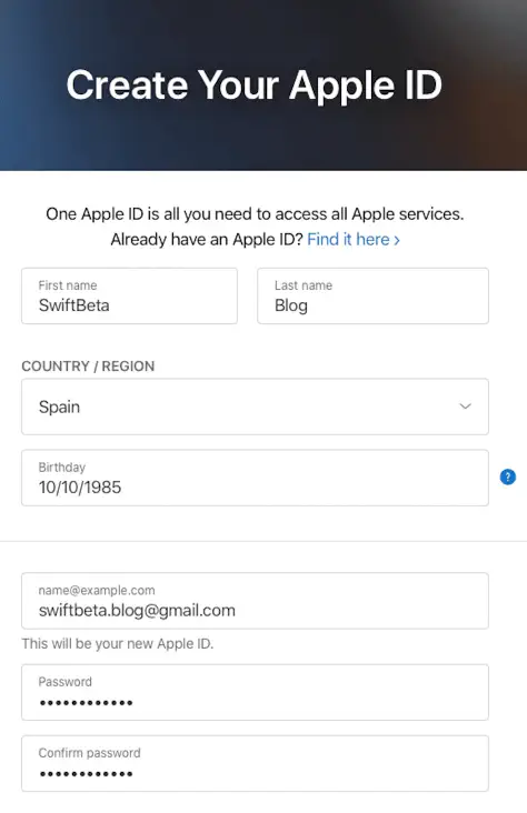 Crear Apple ID