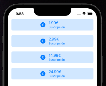 UIStackView con espacio de 20 entre las vistas que contiene