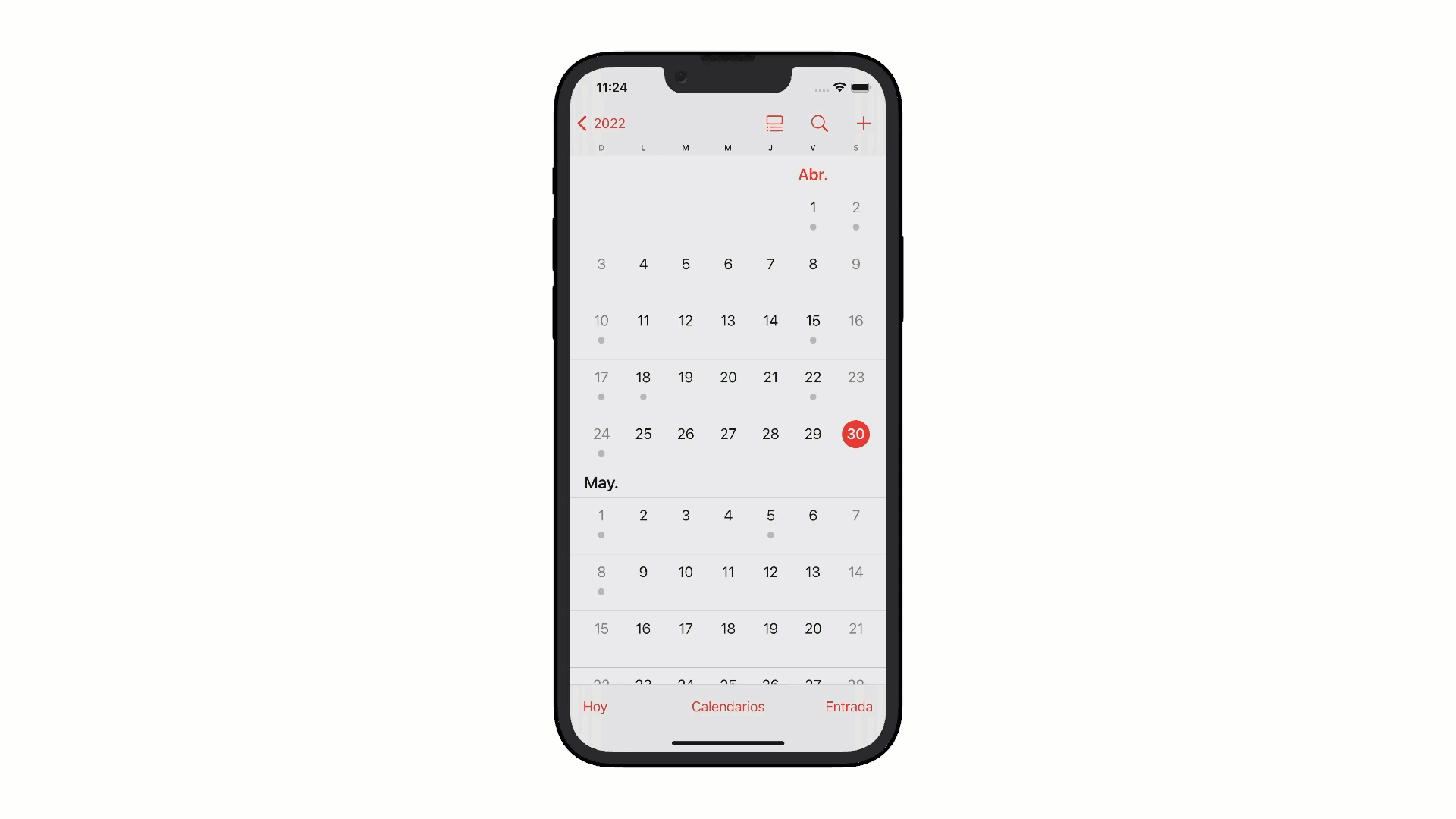 Ejemplo de navegación modal en iOS