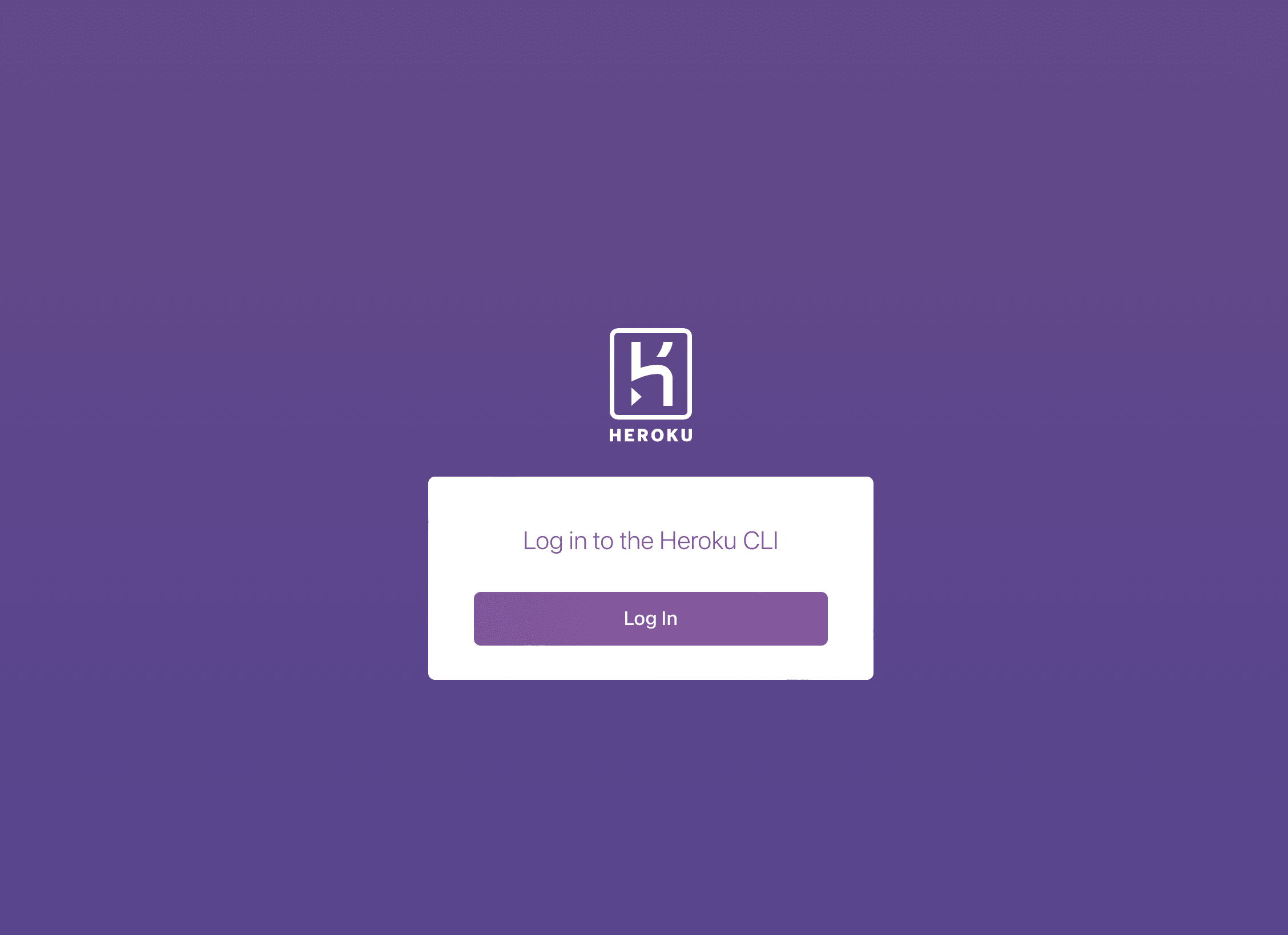 Explorador abierto para hacer login con Heroku