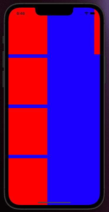 Resultado al modificar la propiedad minimumLineSpacing de nuestro UICollectionViewFlowLayout