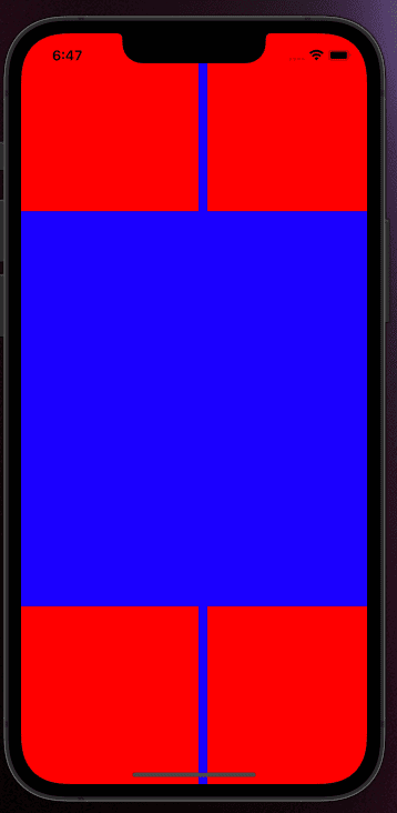 Resultado al modificar la propiedad minimumInteritemSpacing de nuestro UICollectionViewFlowLayout