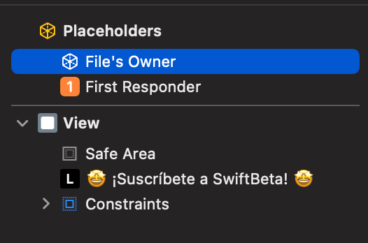 Sección Placeholders, File's Owner