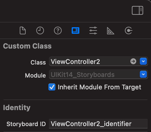 Añadimos identificador de nuestro ViewController2