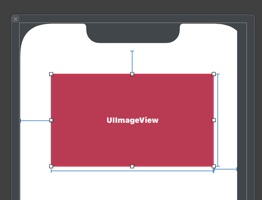 Añadimos a nuestro XIB un UIImageView y añadimos Auto Layout con sus constraints