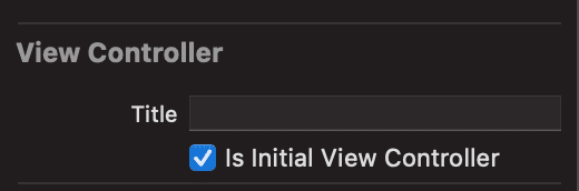 Seleccionamos la opción de Is Initial View Controller en el inspector de atributos