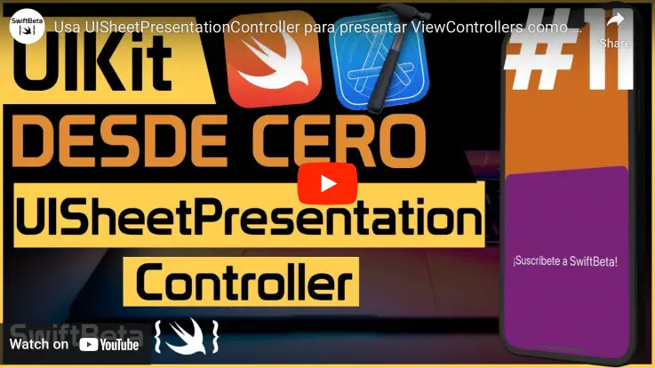 Aprende a presentar ViewController como si fueran sheets