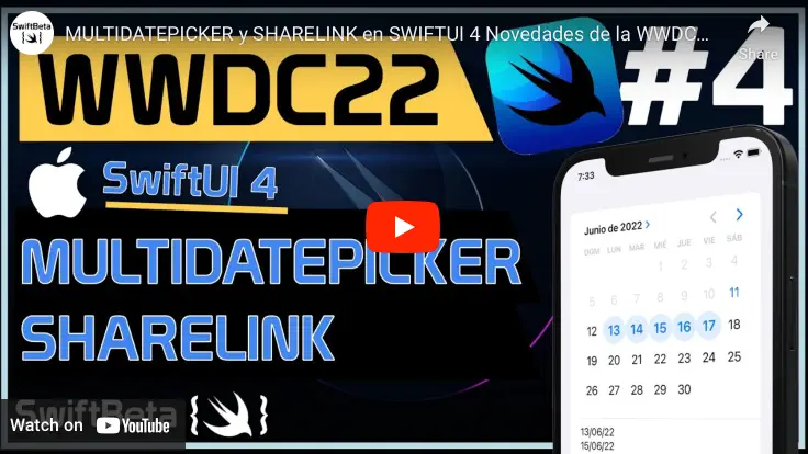 Aprende a usar MultiDatePicker y ShareLink en SwiftUI 4