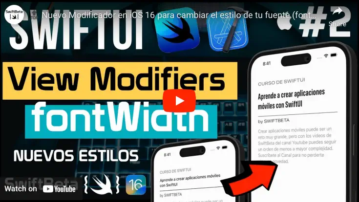 Usa los nuevos estilo de fuente en SwiftUI con el modificador fontWidth